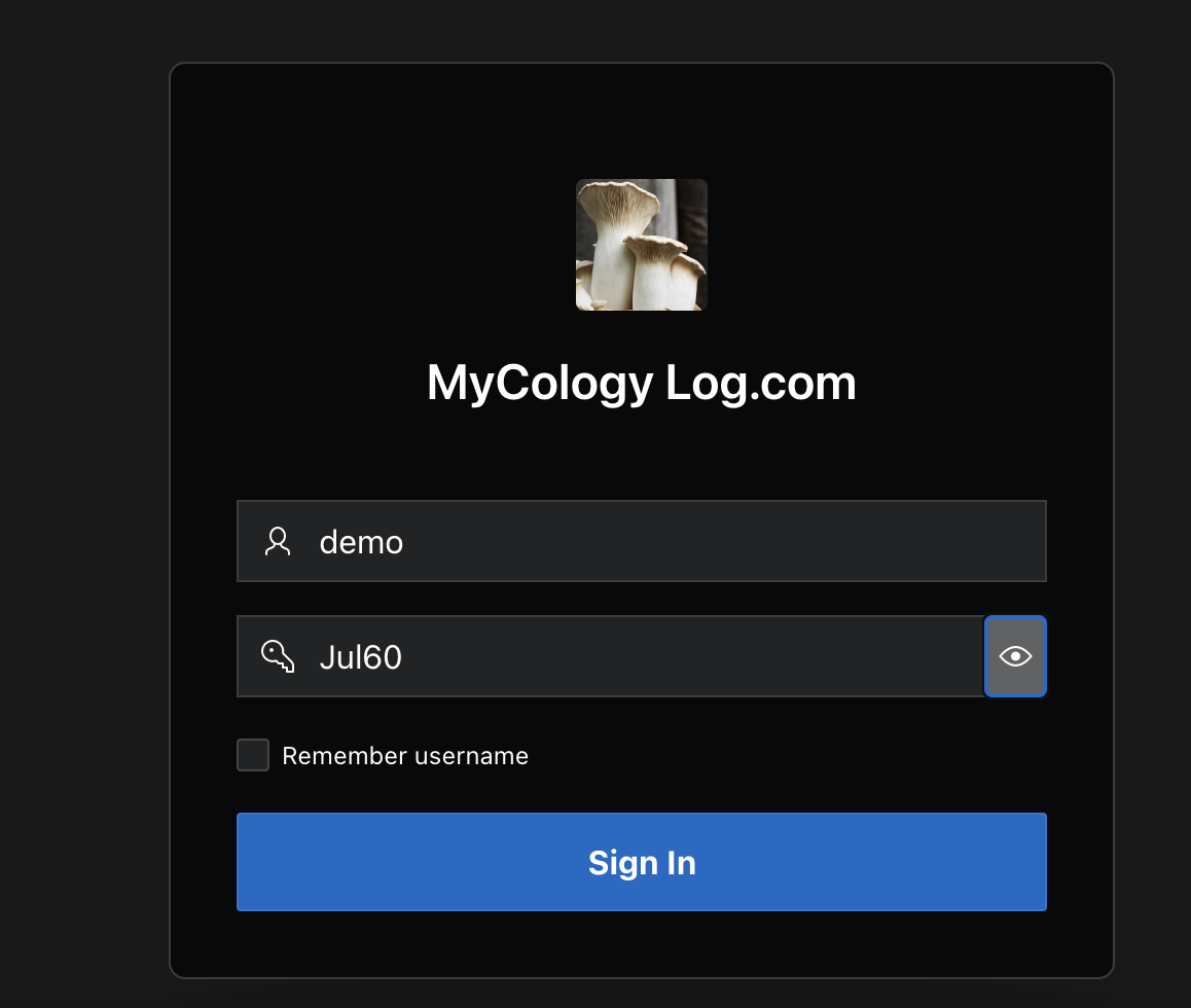 Preview of the MyCologyLog live demo showing project cards in realtime.